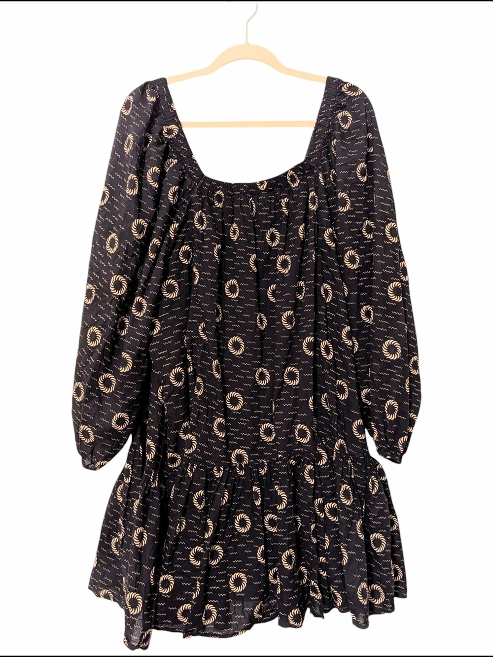 Treasure & Bond Black Floral Mini Dress Square Neck - Picture 3 of 5